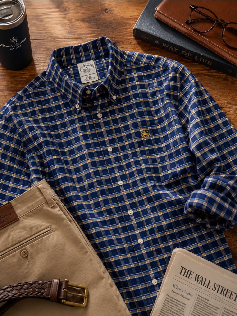Brooks Brothers Slim Fit Supima Cotton Plaid Shirt XL